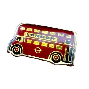 Vintage London Double Decker Bus Pinback